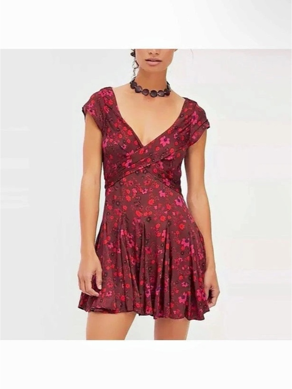 Free People Want Your Love Mini Dress in Black & Red - Picture 2 of 5